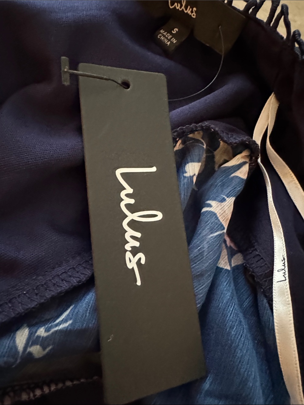 Lulu's Black Sheer Floral Tie-Front Mini Dress - Picture 3 of 3